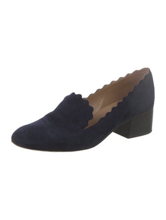 Chloé Suede Scalloped Accent Pumps