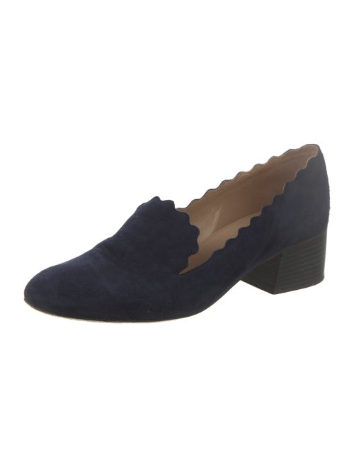 Chloé Suede Scalloped Accent Pumps