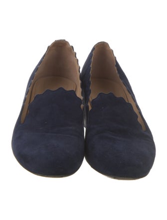 Chloé Suede Scalloped Accent Pumps