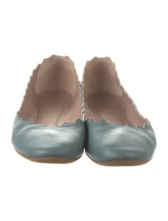 Chloé Leather Scalloped Accent Ballet Flats