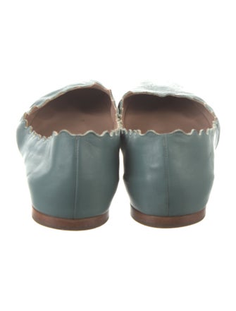 Chloé Leather Scalloped Accent Ballet Flats