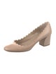 Chloé Leather Scalloped Accent Pumps