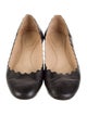 Chloé Leather Scalloped Accent Ballet Flats