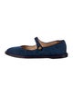 Chloé Denim Leather Trim Embellishment Mary Jane Flats