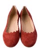 Chloé Suede Scalloped Accent Ballet Flats