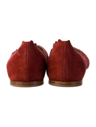 Chloé Suede Scalloped Accent Ballet Flats