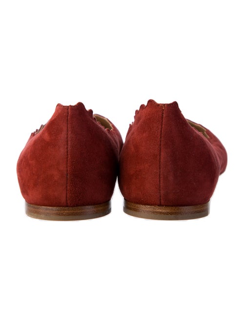 Chloé Suede Scalloped Accent Ballet Flats