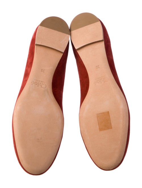 Chloé Suede Scalloped Accent Ballet Flats