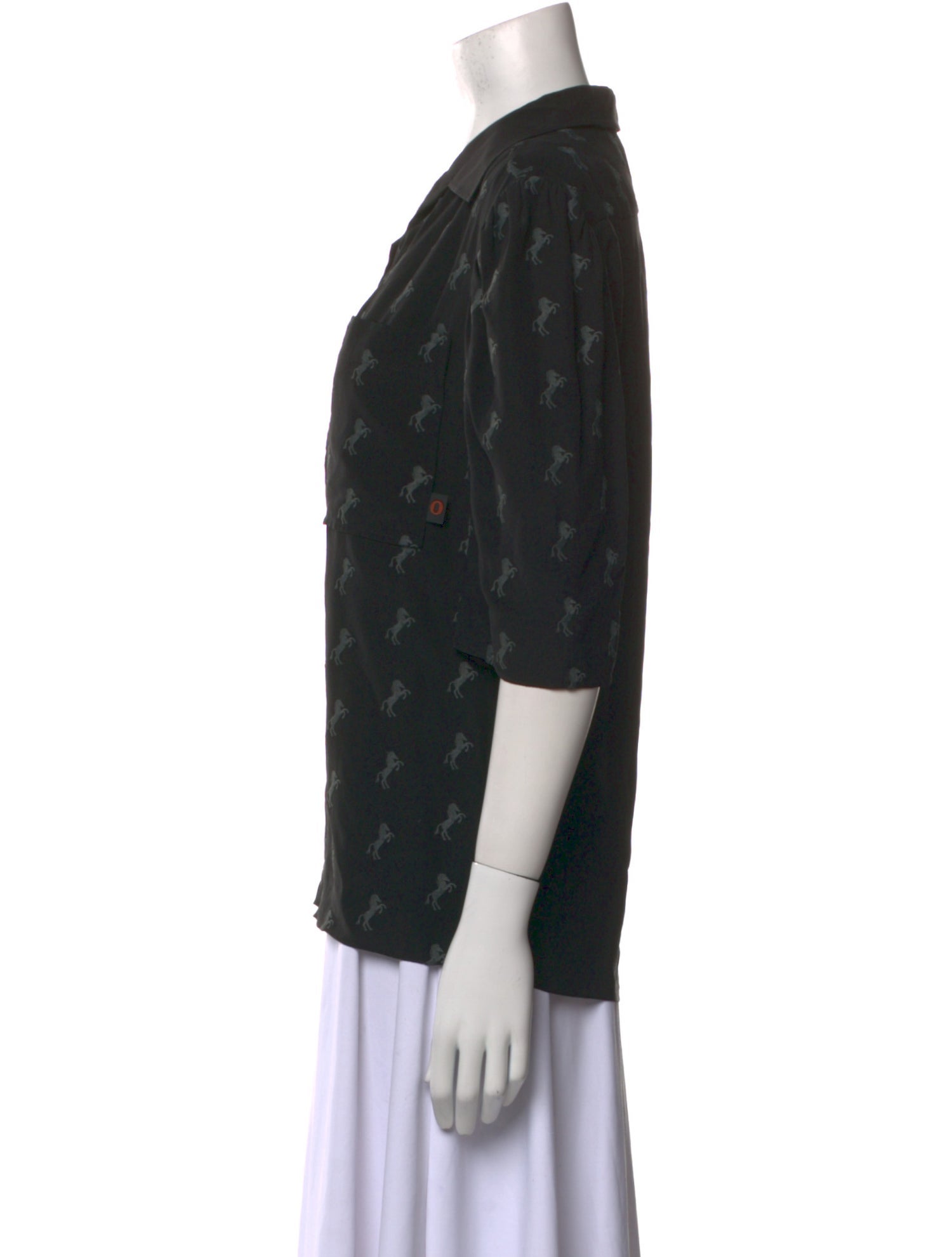 Chloé Silk Printed Button-Up Top