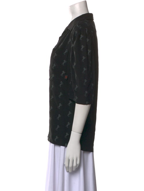 Chloé Silk Printed Button-Up Top