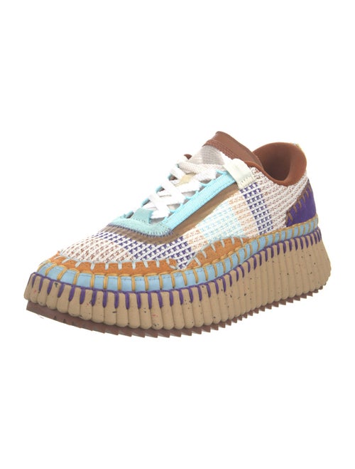 Chloé Tweed Pattern Whipstitch Trim Sneakers