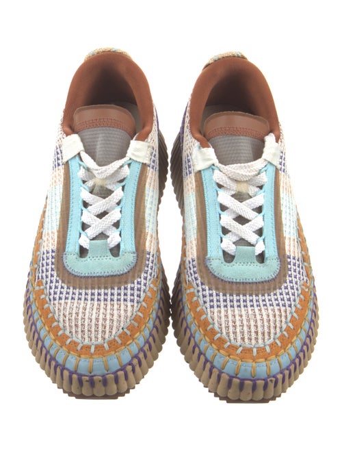 Chloé Tweed Pattern Whipstitch Trim Sneakers