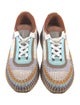 Chloé Tweed Pattern Whipstitch Trim Sneakers
