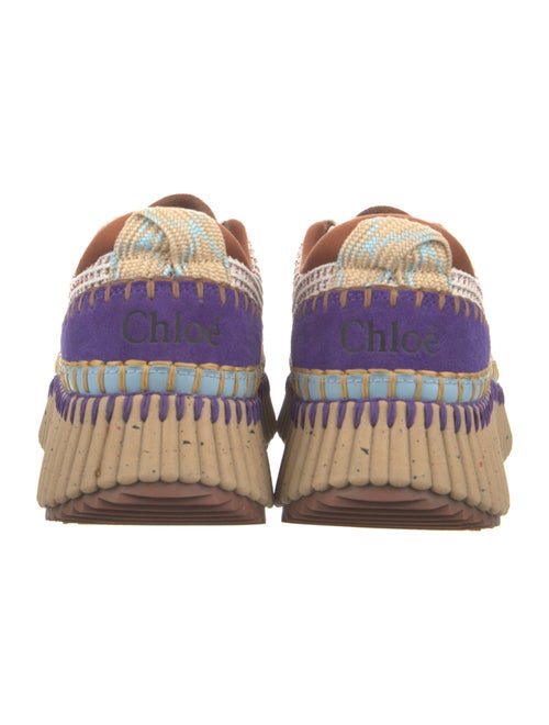 Chloé Tweed Pattern Whipstitch Trim Sneakers