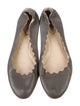 Chloé Leather Scalloped Accent Ballet Flats