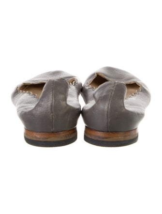 Chloé Leather Scalloped Accent Ballet Flats
