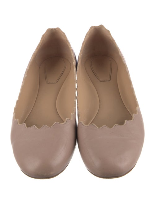 Chloé Leather Scalloped Accent Ballet Flats