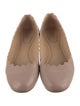 Chloé Leather Scalloped Accent Ballet Flats
