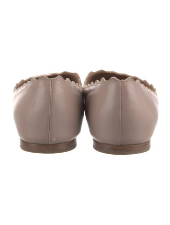 Chloé Leather Scalloped Accent Ballet Flats