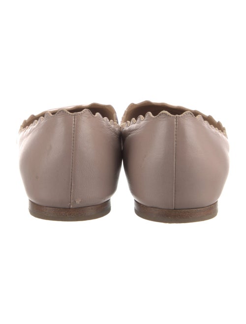 Chloé Leather Scalloped Accent Ballet Flats