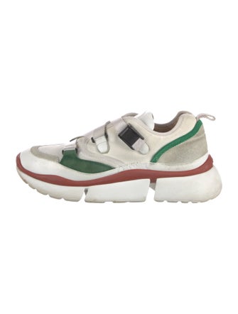 Chloé Canvas Leather Trim Embellishment Sneakers
