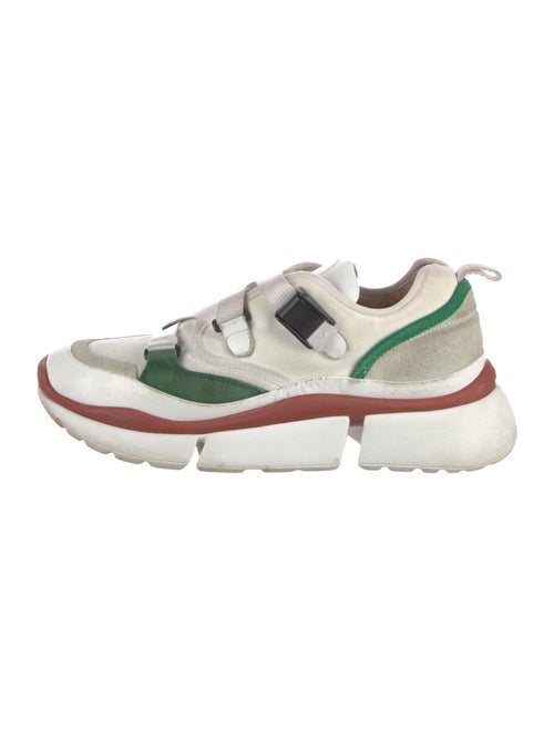 Chloé Canvas Leather Trim Embellishment Sneakers