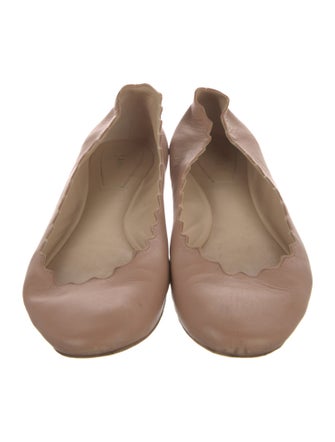 Chloé Leather Scalloped Accent Ballet Flats