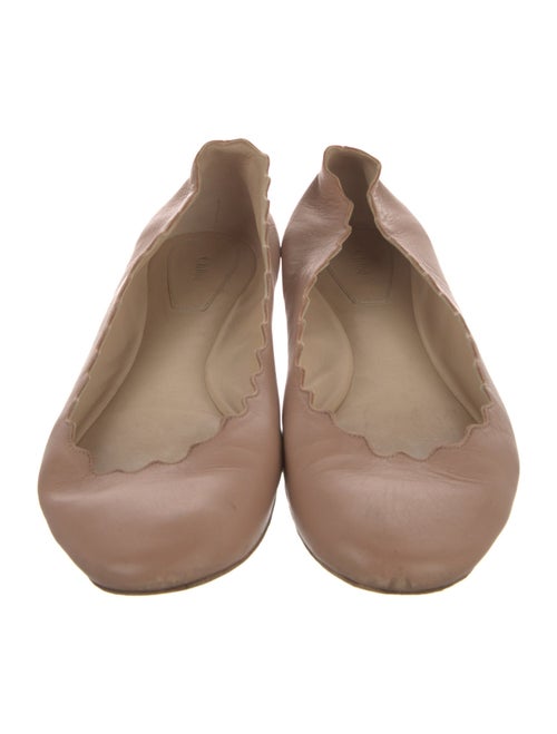 Chloé Leather Scalloped Accent Ballet Flats