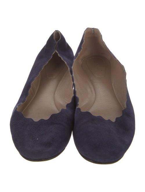 Chloé Suede Scalloped Accent Ballet Flats