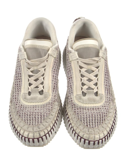 Chloé Mesh Tweed Pattern Sneakers