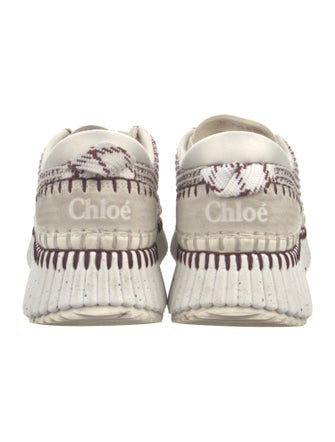 Chloé Mesh Tweed Pattern Sneakers