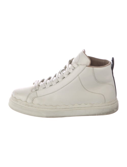 Chloé Leather Scalloped Accent Sneakers