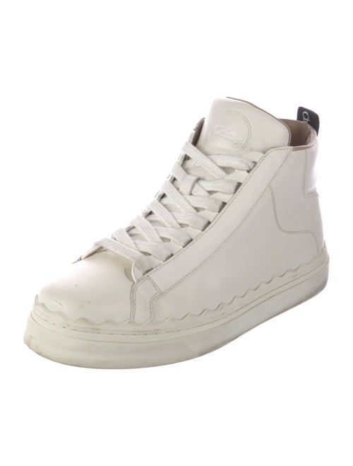 Chloé Leather Scalloped Accent Sneakers