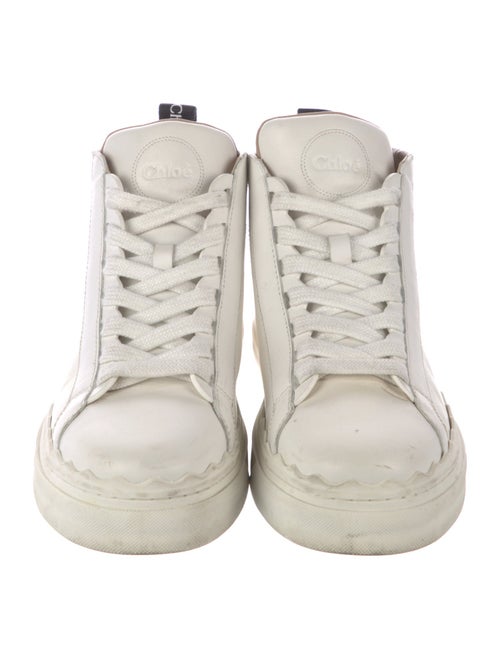 Chloé Leather Scalloped Accent Sneakers