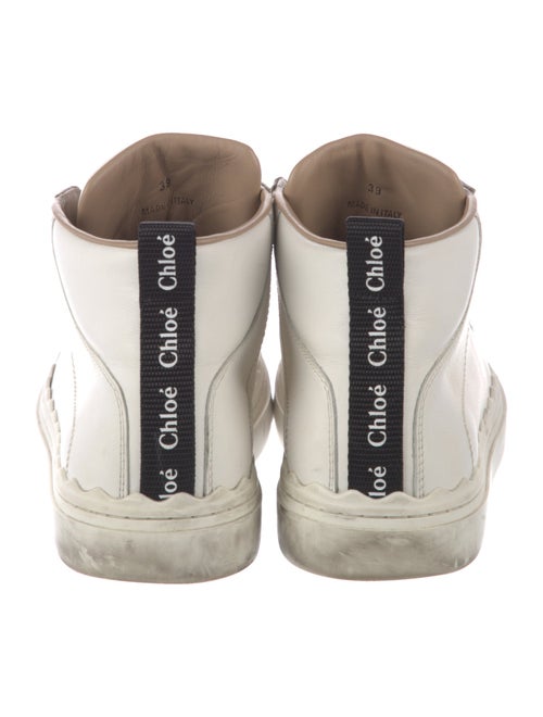 Chloé Leather Scalloped Accent Sneakers