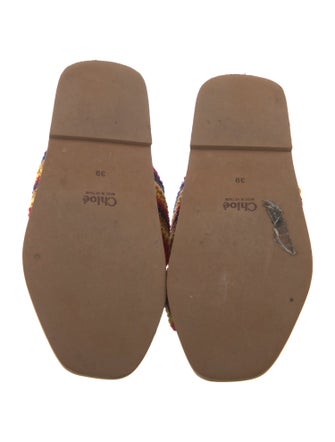 Chloé Colorblock Pattern Crochet Trim Slides