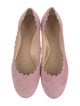 Chloé Suede Scalloped Accent Ballet Flats
