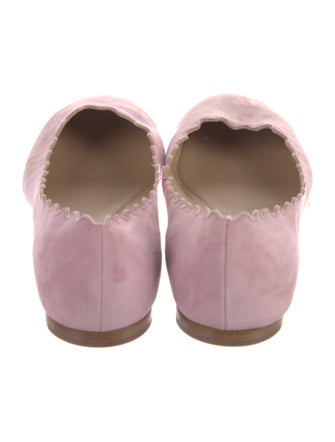 Chloé Suede Scalloped Accent Ballet Flats