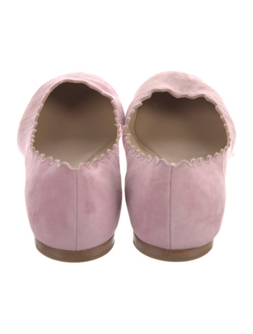 Chloé Suede Scalloped Accent Ballet Flats