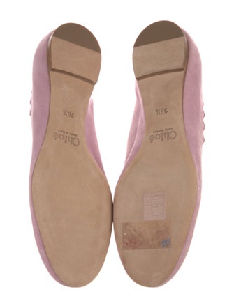 Chloé Suede Scalloped Accent Ballet Flats