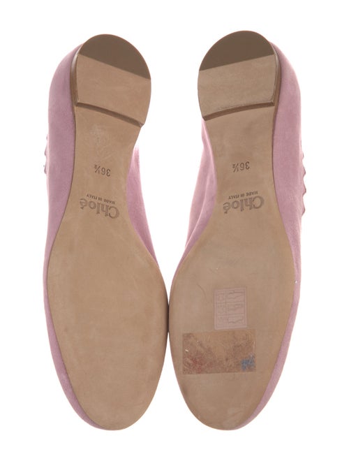 Chloé Suede Scalloped Accent Ballet Flats