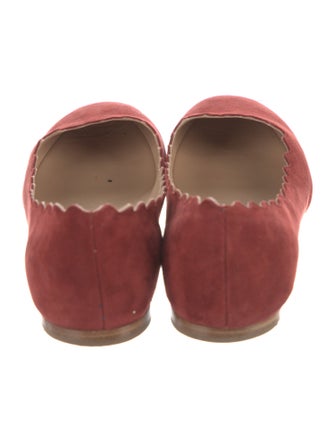 Chloé Suede Scalloped Accent Ballet Flats