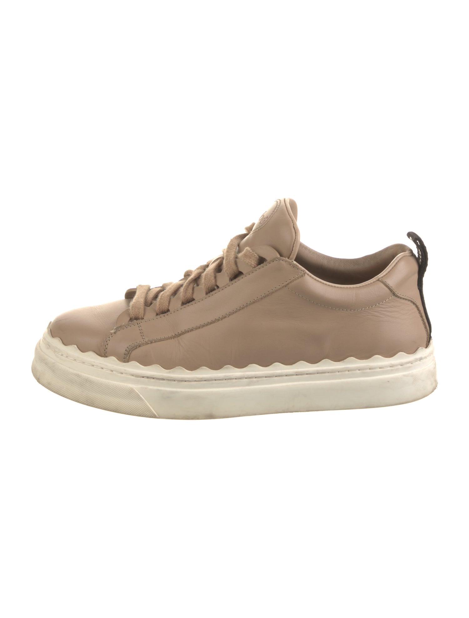 Chloé Leather Scalloped Accent Sneakers