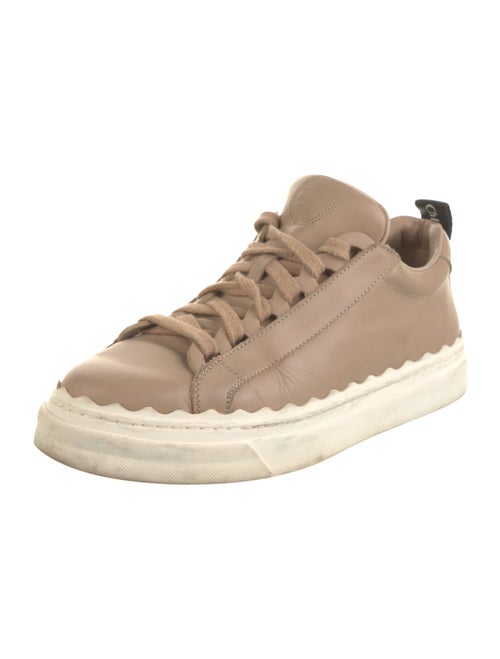 Chloé Leather Scalloped Accent Sneakers