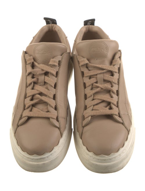 Chloé Leather Scalloped Accent Sneakers