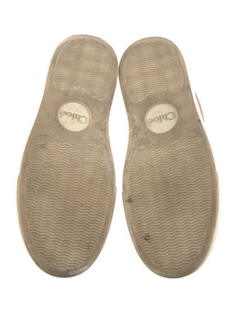 Chloé Leather Scalloped Accent Sneakers