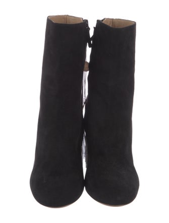 Chloé Suede Beaded Accents Lace-Up Boots