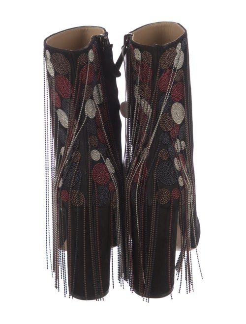 Chloé Suede Beaded Accents Lace-Up Boots
