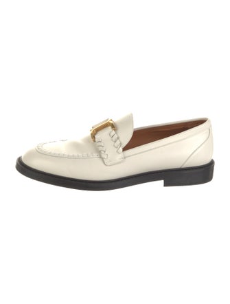 Chloé Leather Whipstitch Trim Loafers