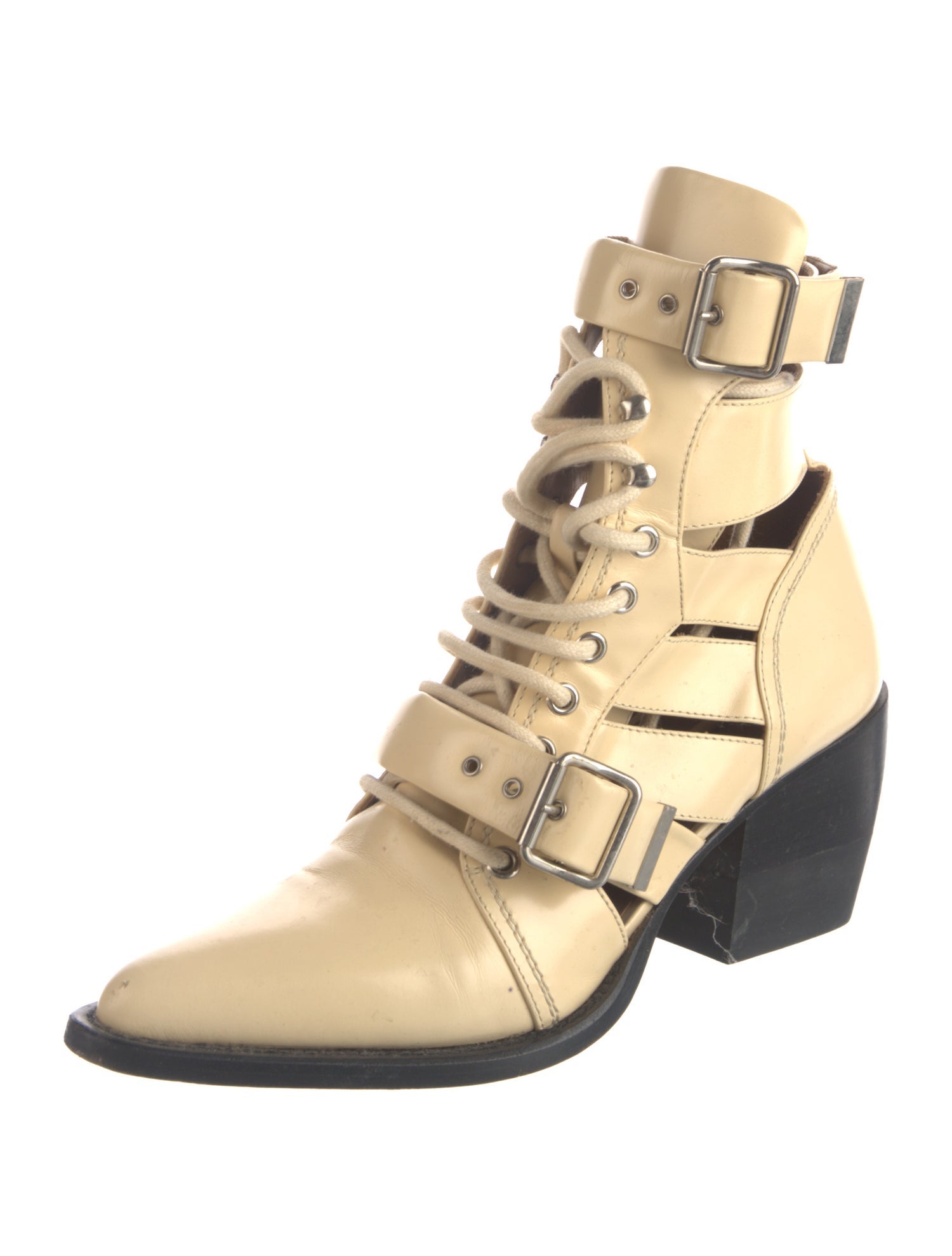 Chloé Leather Lace-Up Boots
